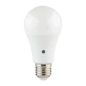 Foco LED A19 Lámpara Con Fotocelda Luz Frío 9W 127V 800LM 65K E26 Sensor de Luz (no tiene sensor de movimiento)