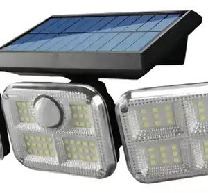 Lámpara triple, luz led solar.