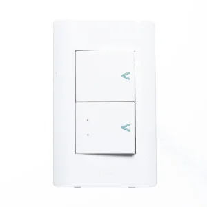 PLACA CON 1 INTERRUPTOR SENCILLO Y 1 DE ESCALERA DE 1.5 MÓDULOS BLANCO