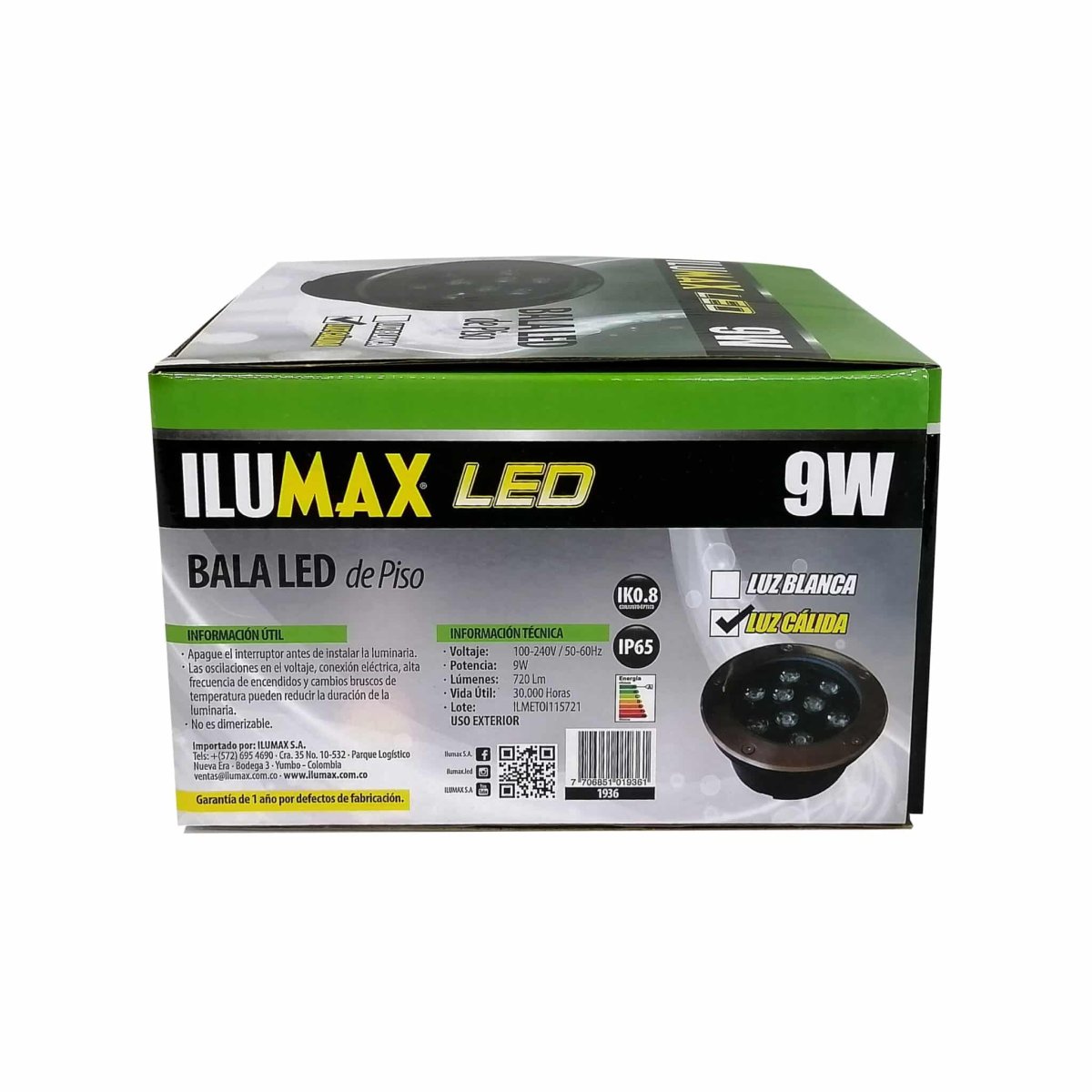 Bala De Piso LED 9W Luz Cálida - Imagen 4