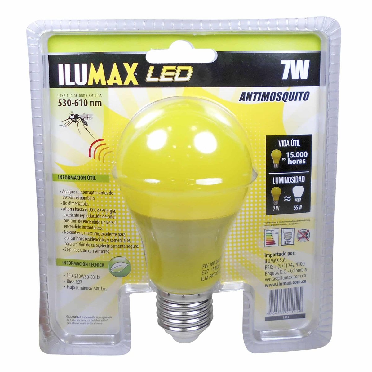 Bombillo LED 7W Antimosquito E27 - Imagen 3