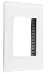 PLACA METÁLICA DE 3 MÓDULOS BLANCO CRISTAL