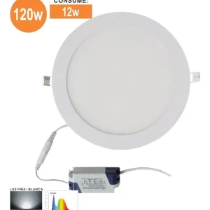 Panel Led Slim Luz Fría Redondo Empotrable 12W 85-265V 1080LM 65K MPD-012-01-SR