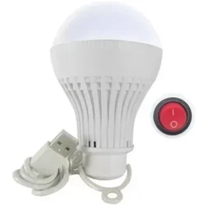BOMBILLA LED CON PILA RECARGABLE USB 7W 5V 560LM 65K