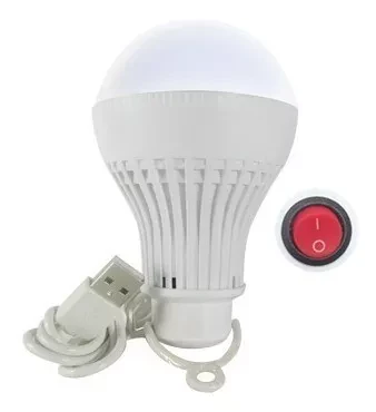 BOMBILLA LED CON PILA RECARGABLE USB 7W 5V 560LM 65K
