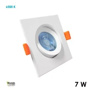 Panel Spot Base Empotrable LED Dirigible Techo Cuadrado 7W 127V 490LM 65K