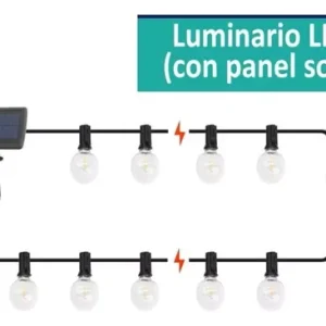 Serie 15 Focos G40 LED Panel Solar Y Sensor 9.1m 10W 127V E26 SOL15E12