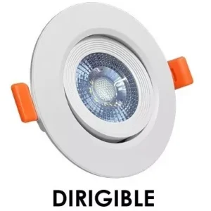Panel Spot Base Empotrable LED Dirigible Techo Redondo 3W 127V 210LM 65K
