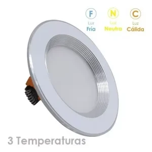Spot Empotrable Blanco Satinado  3 Tonos En 1 9W 127V  Td9 Mundo Lucido