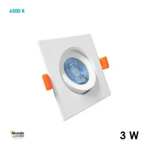 Panel Spot Base Empotrable LED Dirigible Techo Cuadrado 3W 127V 210LM 65K