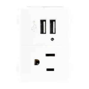 CONTACTO 2P+T+2 TOMAS USB 2.1 AMPS BLANCO