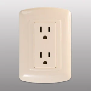 PLACA CON CONTACTO DUPLEX C TIERRA CHASIS 127V MARFIL