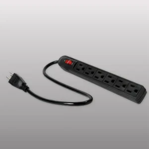 BARRA MULTICONTACTO 6 CONTACTOS NEGRO