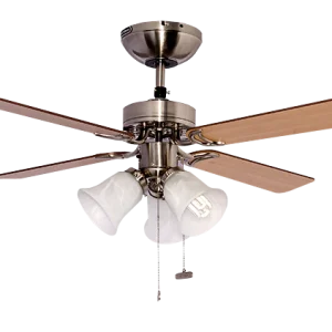VENTILADOR OPORTO DECORATIVO 42" CON LUZ SATIN CON BARRILLA