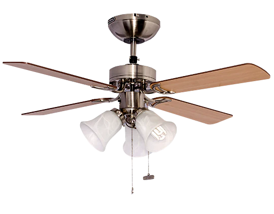 VENTILADOR OPORTO DECORATIVO 42" CON LUZ SATIN CON BARRILLA
