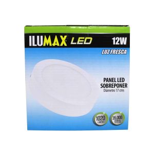 Panel LED PRO 12W Sobreponer Redondo Luz Fresca 17Cm