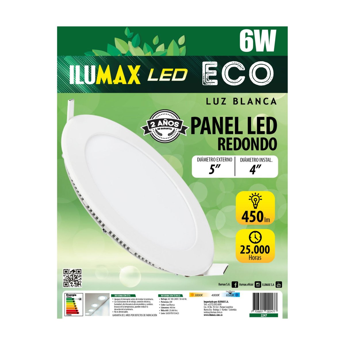 Panel Led Redondo 6W Lb 10.5 ECO - Imagen 3