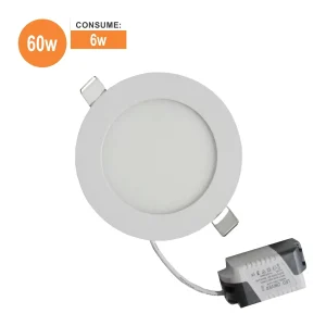 PANEL LED SLIM REDONDO DE 6W LUZ FRIA EMPOTRADO