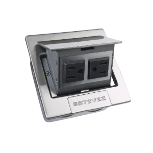 CONTACTO DUPLEX DE PISO PLATA CAJA DE EMPOTRAR 125V