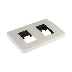 PLACA 2 VENTANA RESINA MARFIL BETA