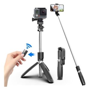 Palo de selfie y trípode con control bluetooth