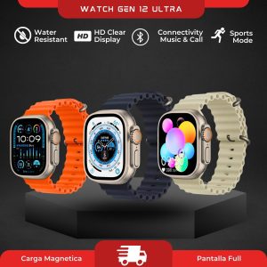 Smartwatch Gen 12 ultra, pantalla completa big 2.1, perilla con scroll