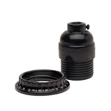 PORTALAMPARA BASE REDONDA E27 NEGRA